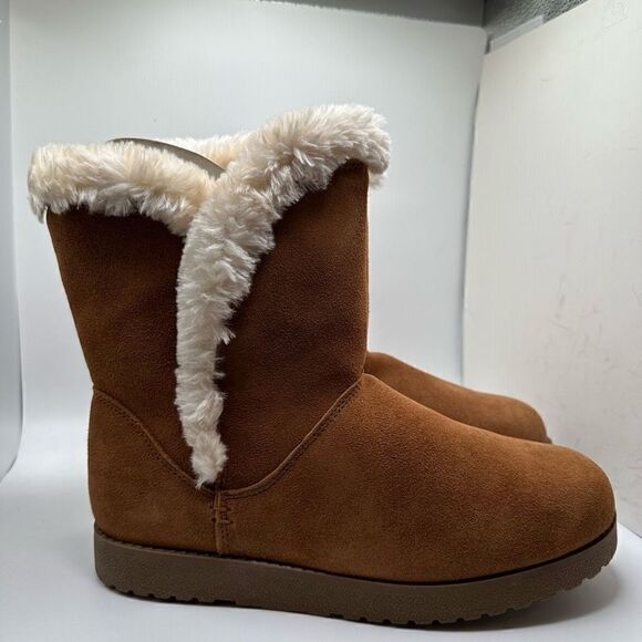 CUSHIONAIRE Women's Heather pull on boot +Memory Foam 8.5 CHESTNUT - Picture 1 of 7